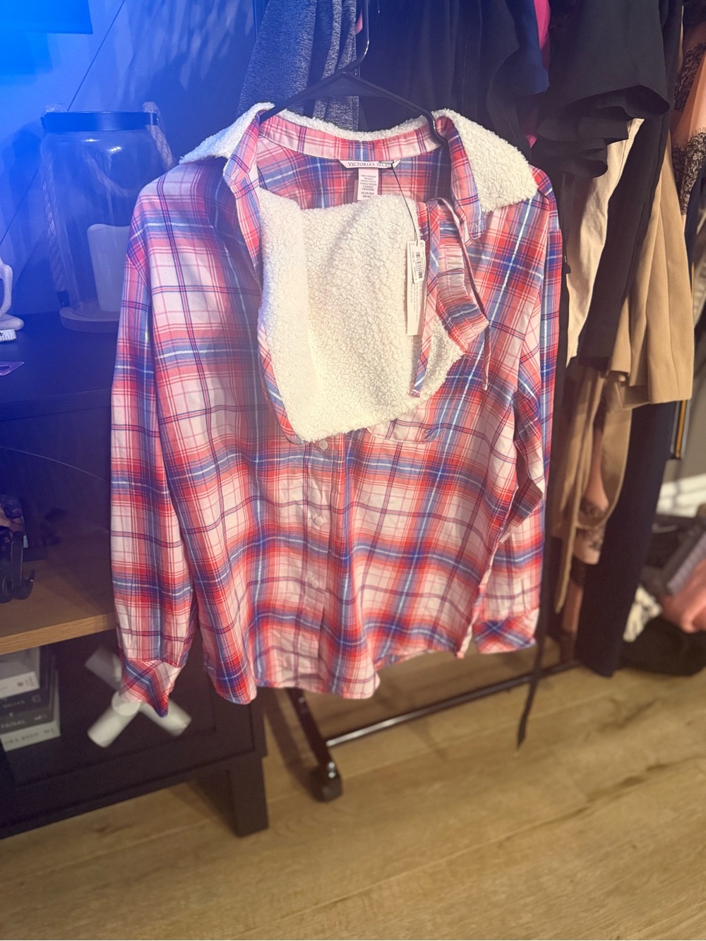 VS Plaid Sherpa-Lined pajamas set